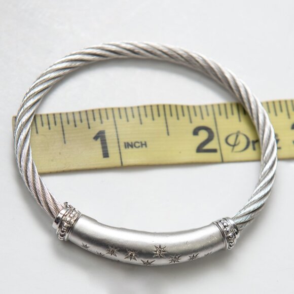 Gabriel & Co. 925 Silver Hampton Stainless Steel Bangle Bracelet - Picture 7 of 7
